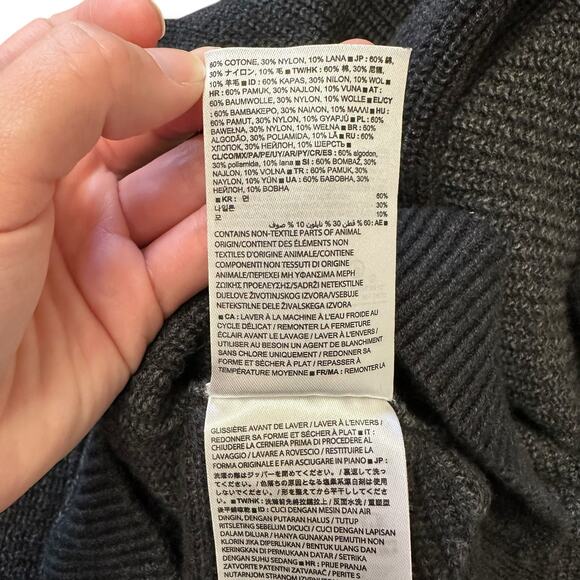 Banana Republic Men’s Charcoal & Dark Gray Half Zip Mock Neck Sweater Size L - Picture 7 of 10